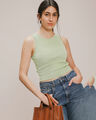 Tank Top Rib Azul,VERDE MENTA CLARO
